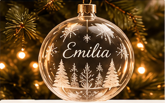 Beispiel für personalisierte christbaumkugeln